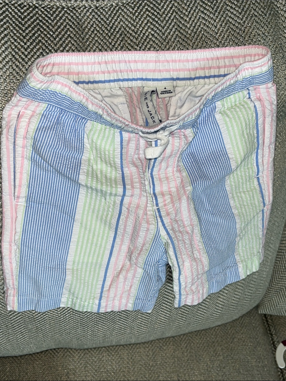 Janie and Jack Pastel Striped Seersucker Shorts - Like New!